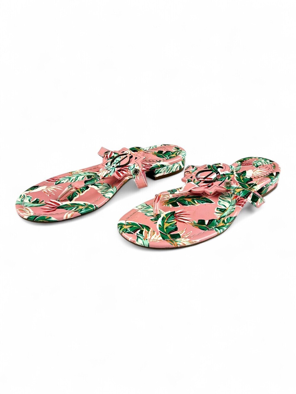 Crown & Ivy Pink Tropical Thong Sandals Size 7